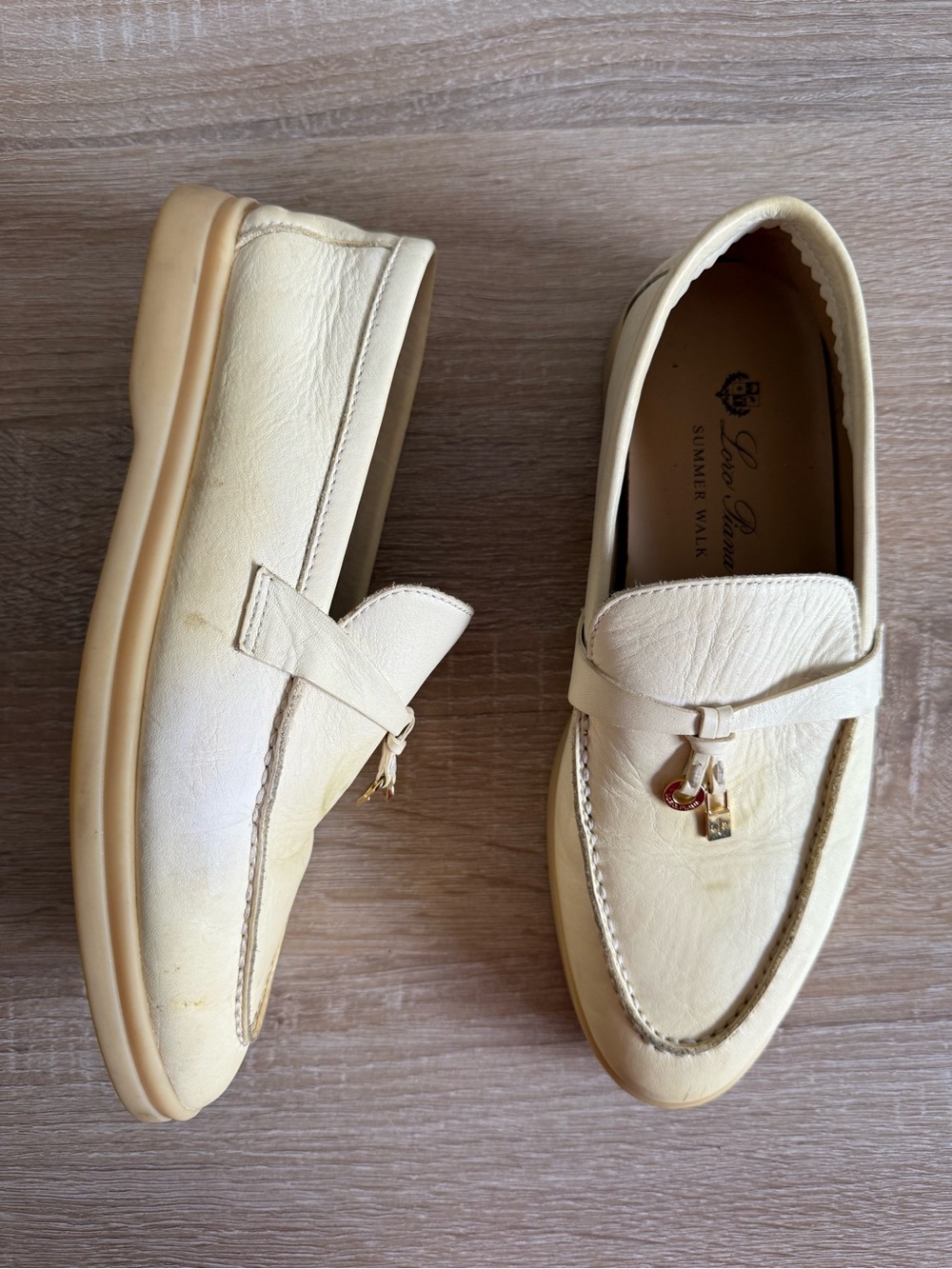 Loro Piana Summer Charms Walk leather Loafers Women’s Sz 37/7